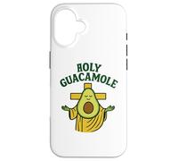 Holy Guacamole Funny Avocado God Design with Cross Custodia per iPhone 16