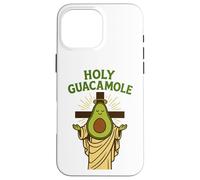 Holy Guacamole Funny Avocado God Design with Cross Custodia per iPhone 16 Pro Max