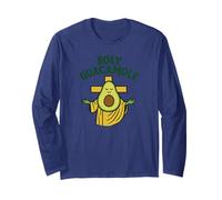 Holy Guacamole Funny Avocado God Design with Cross Maglia a Manica