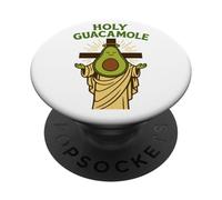 Holy Guacamole Funny Avocado God Design with Cross PopSockets PopGrip Adesivo