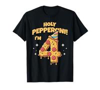 Holy Pepperoni I'm Four Pizza 4 Anni 4° Compleanno Maglietta