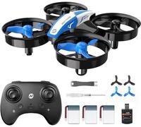 Holy Stone HS210 Mini Drone per Bambini e Principianti RC Nano Quadcopter Indoor Piccolo Elicottero con Hovering Automatico, 3D Flip e 3 Batterie, Grande Giocattolo Regalo per Ragazzi e Ragazze, Blu