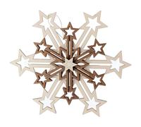 Holyart Addobbo Legno Val Gardena Fiocco di Neve Cinque Strati 19 cm