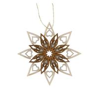 Holyart Addobbo Legno Val Gardena Stella con Cuori Tre Strati 9 cm