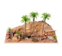 Holyart Ambientazione deserto oasi cammello 15x30x20 cm presepe 4 cm