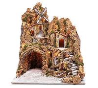Holyart Ambientazione presepe Napoletano Mulino e capanna 75x55x65 cm