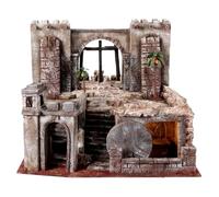 Holyart Ambientazione Presepe Pasquale 9 cm Crocifissione e Sepolcro 40x50x40 cm