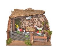 Holyart Ambientazioni, botteghe, case, pozzi: Recinto con gallo e galline 11x15x10 cm