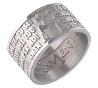 Holyart Anello Amen Ave Maria Italiano Argento 925, 22 mm (0.87 INC.) - EU/IT 29