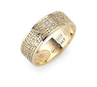 Holyart Anello Padre Nostro Croce zirconata Amen Argento 925 Fin. Dorata, 18 mm (0.71 INC.) - EU/IT 17