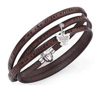 Holyart Bracciale Amen Angelo di Dio Ciondolo Marrone ITA, 54 cm (21.28 INC.)