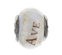 Holyart Bracciali componibili e charms: Pendente passante per bracciali collane Ave Maria vetro Murano argento 925