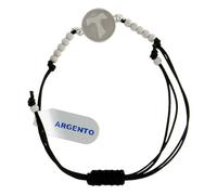 Holyart Bracciali in argento e oro: Bracciale cordino medaglietta argento 800 tau