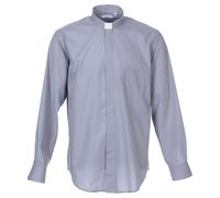 Holyart Camicia Clergy manica lunga misto cotone grigio chiaro In Primis, 43 cm - 17 inc. - XL
