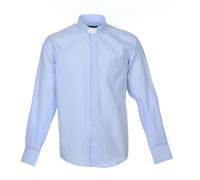 Holyart Camicie Clergyman: Camicia clergy M. Lunga Filo a Filo misto cotone Celeste Cococler