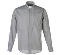 Holyart Camicie Clergyman: Camicia clergy M. Lunga tinta unita Misto cotone Grigio chiaro Cococler, 40 cm - 15.75 inc. - M
