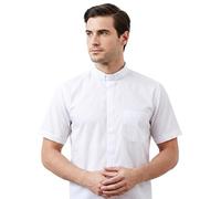 Holyart Camicie Clergyman: Camicia clergyman taglie comode manica corta misto cotone In Primis bianca, 54 cm - 21.3 inc. - 6XL