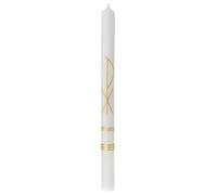Holyart Candele, ceri, ceretti: Cero battesimale Monogramma Cristo 400x30 mm