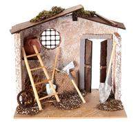 Holyart Capanna con attrezzi per presepe 8-10 cm