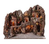 Holyart Capanna natività ruscello e Forno presepe Napoletano 45X50X40