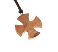 Holyart Ciondoli e Tau in legno d'ulivo: Croce di Malta olivo 3,5x3,5