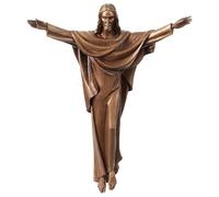 Holyart Crocefisso Cristo Re bronzato Val Gardena Fibra di Vetro 60 cm