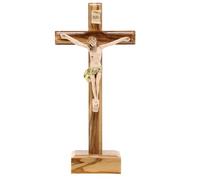 Holyart Crocifisso 20 cm legno ulivo e resina da tavolo