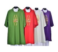 Holyart Dalmatica 100% Poliestere Stemma Francescano, Rosso