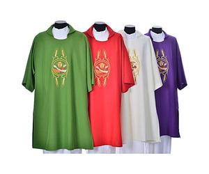 Holyart Dalmatica 100% Poliestere Stemma Francescano, Rosso