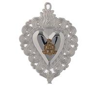 Holyart Ex Voto: Cuore votivo Ave Maria 9.5x7.5 cm, Argento