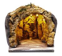 Holyart Grotta 20x20x20 cm con luci presepe di Napoli