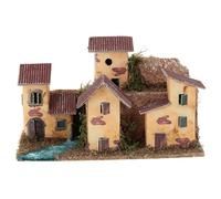 Holyart Gruppo Casette a schiera con ruscello 20x10x10 cm presepe 8-10 cm