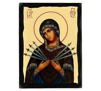 Holyart Icona Russa Antica Sette dolori Black And Gold 14x18 cm