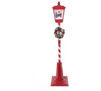 Holyart Lampione Rosso Natalizio Movimento Neve e Pupazzo 180 cm