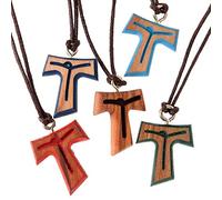 Holyart Pendente Tau cordoncino marrone