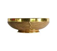 Holyart Pisside in ulivo Pane Spezzato Inserti Metallo Dorato 15 cm