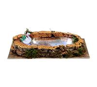 Holyart Ponte presepe, ruscelli, staccionate: Laghetto con cigno e luci per presepe 5x20x10 cm