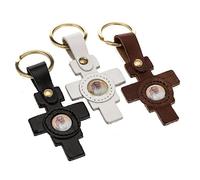 Holyart Portachiavi Croce San Damiano Immagine Papa Francesco, Marrone