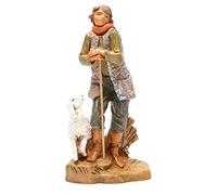 Holyart Presepe Fontanini: Pastore con pecora per presepe 19 cm Fontanini