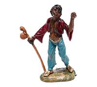 Holyart Presepe Fontanini: Pastore nero con bastone cm 4 presepe Fontanini