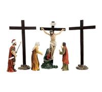 Holyart Presepe Pasquale: Scena Crocifissione soldato Maria statue 9 cm