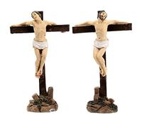 Holyart Presepe Pasquale: Scena due ladroni sulla croce Passione Gesù 9 cm