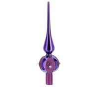 Holyart Puntale per Albero Natale Vetro Viola Decorazioni Glitterate 26 cm