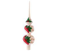 Holyart Puntale Vetro soffiato Albero Natale Bianco vischio 36 cm