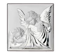 Holyart Quadro Angelo Custode bilaminato argento Valenti Argenti 8x8 cm