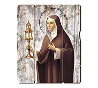 Holyart Quadro in Legno Sagomato Gancio Retro Santa Chiara 35x30