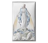 Holyart Quadro Madonna Miracolosa bilaminato Argento Colori Valenti Argenti 15x9 cm