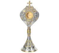Holyart Reliquiario 6 cm Bicolore Angeli cesellato a Mano Foglie d'Acanto 54x21 cm
