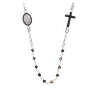 Holyart Rosari argento: Collana Rosario uomo argento 925 con strass neri