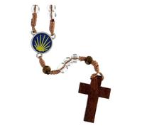 Holyart Rosario Cammino Santiago grani Vetro Trasparente 6 mm - Collezione Corone Fede 12/47